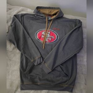 🏈San Francisco 49ers Majestic  Gray Long Sleeve Hoodie/Sweatshirt🏈